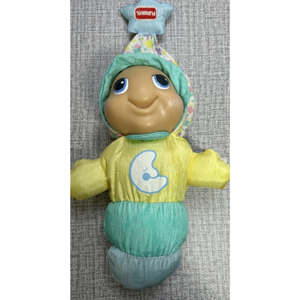 Vintage 90s Playskool Glow Worm Works Light Up Pastel Hasbro Toy Plush.